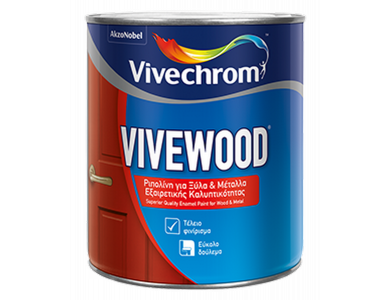 Vivechrom Vivewood Λευκό 2,5Lt Ριπολίνη Διαλύτου για Ξύλα και Μέταλλα Gloss